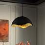 Thumbnail1 of George Kovacs Eclos 1-Light 15.75-inch Sand Black with Gold Leaf Pendant