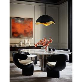 Image5 of George Kovacs Eclos 1-Light 15.75-inch Sand Black with Gold Leaf Pendant more views