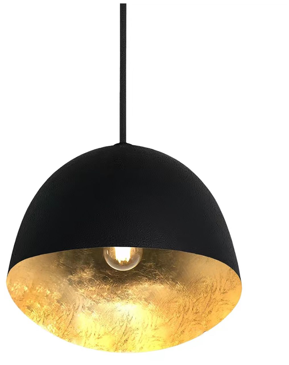 George Kovacs Eclos 1-Light 15.75-inch Sand Black with Gold Leaf Pendant