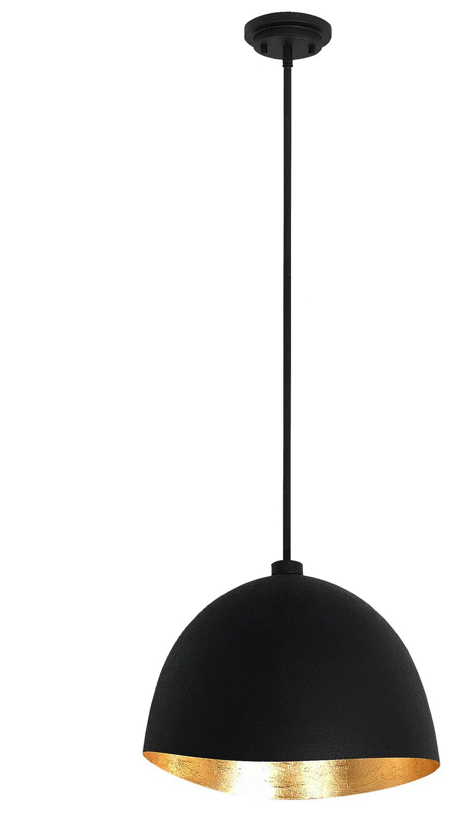 George Kovacs Eclos 1-Light 15.75-inch Sand Black with Gold Leaf Pendant