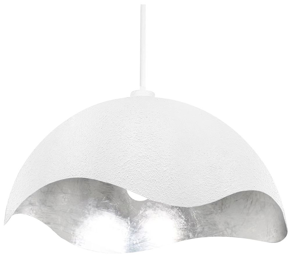Image 6 George Kovacs Eclos 1-Light 23.88-in Texture White with Silver Leaf Pendant more views