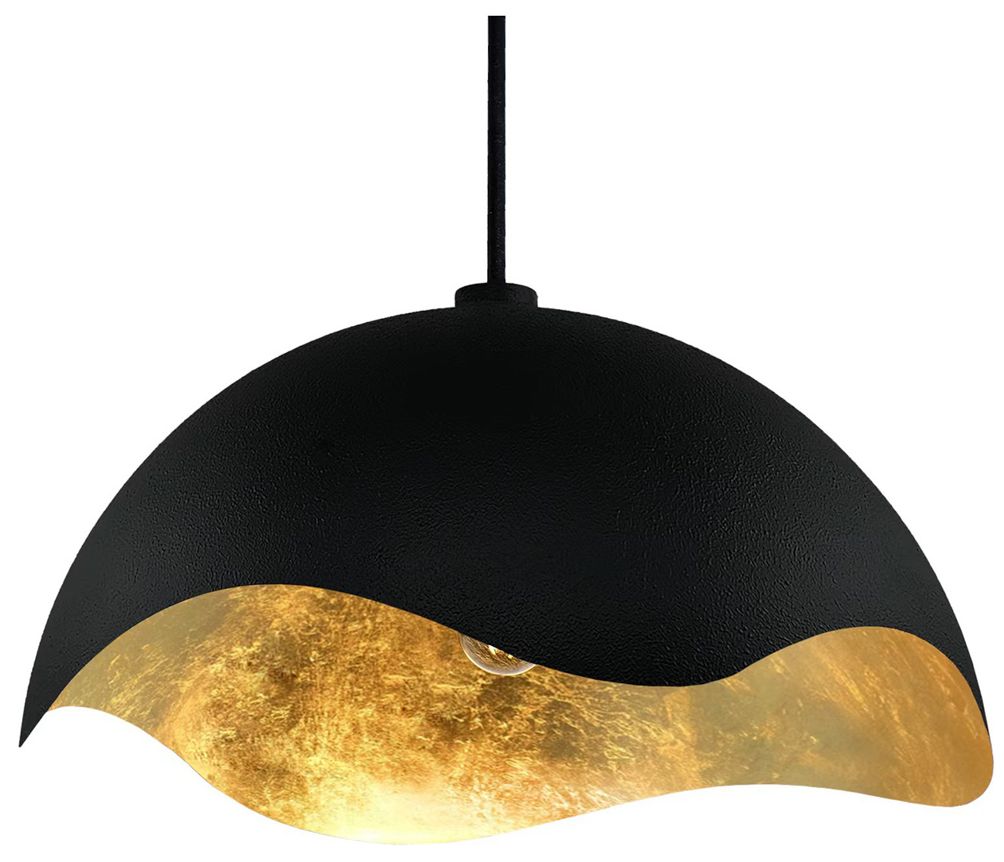Image 7 George Kovacs Eclos 1-Light 23.88-inch Sand Black with Gold Leaf Pendant more views