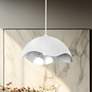 Thumbnail1 of George Kovacs Eclos 1-Light Textured White with Silver Leaf Pendant