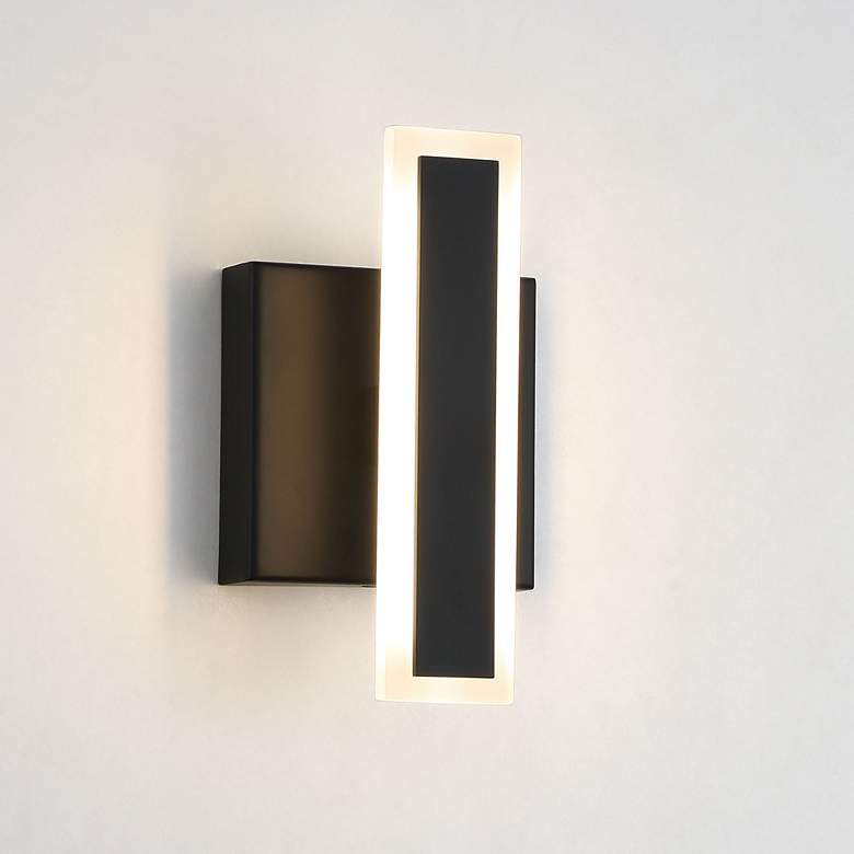 Image 1 George Kovacs Edge 1-Light Black LED Wall Sconce