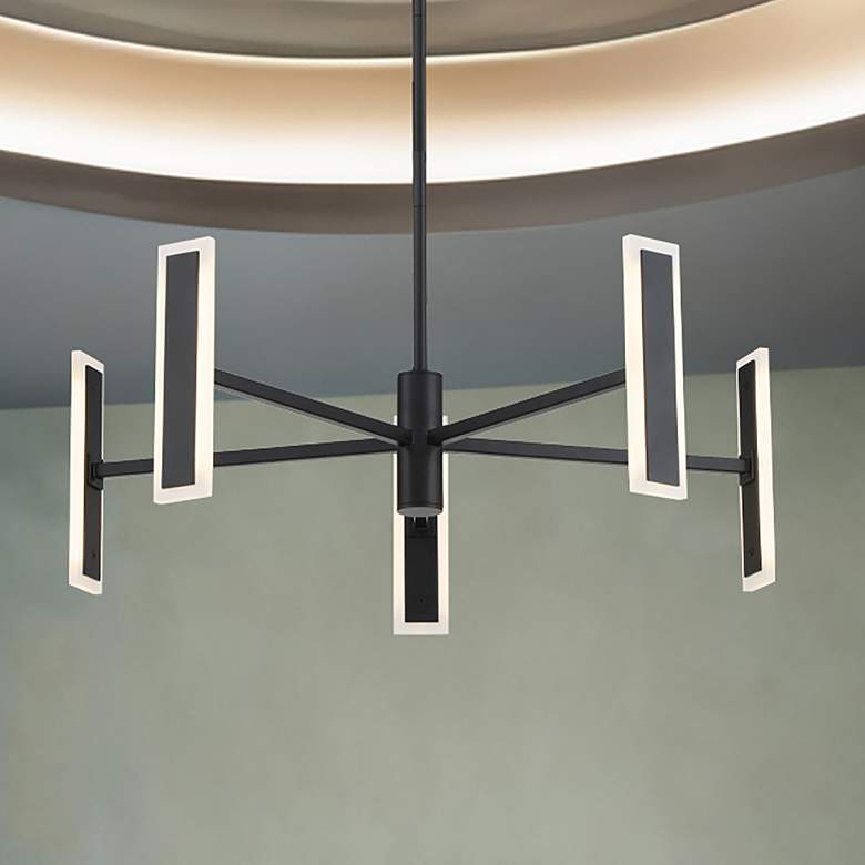 Image 1 George Kovacs Edge 5-Light Black LED Chandelier
