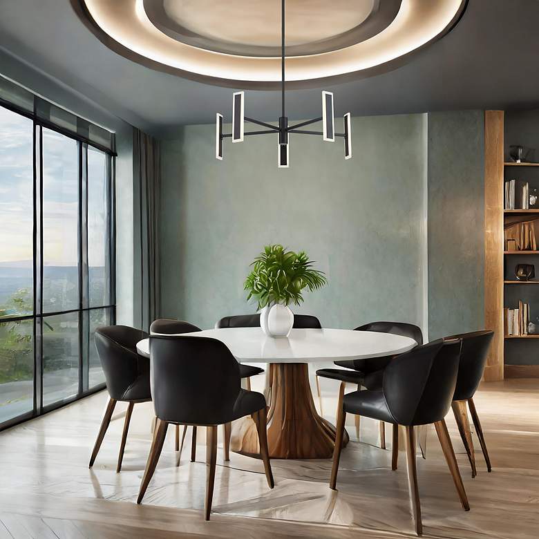 Image 6 George Kovacs Edge 5-Light Black LED Chandelier more views