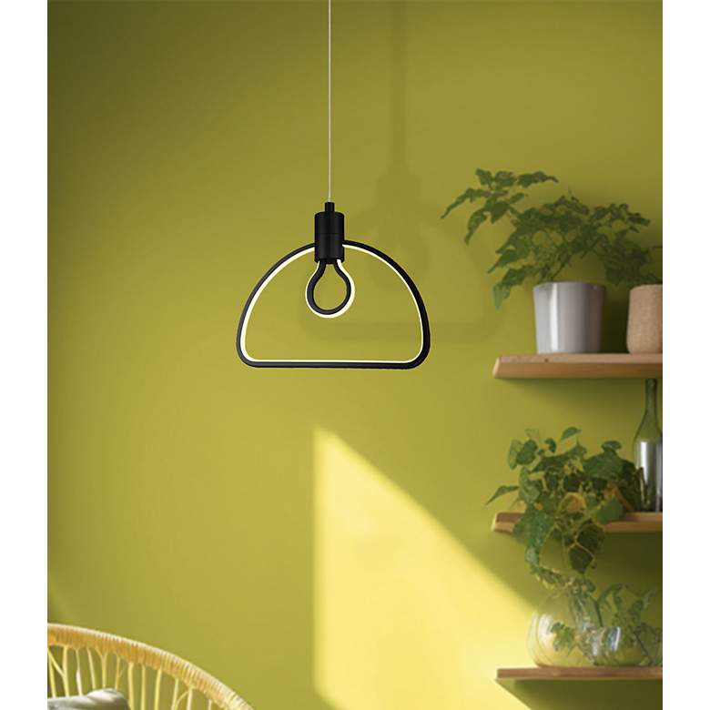Image 2 George Kovacs Edison's Outline LED 10.38-inch Black Pendant more views