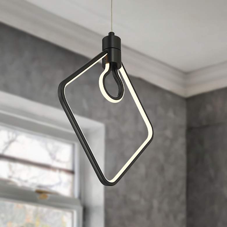 Image 1 George Kovacs Edison's Outline LED 11.5-inch Black Pendant