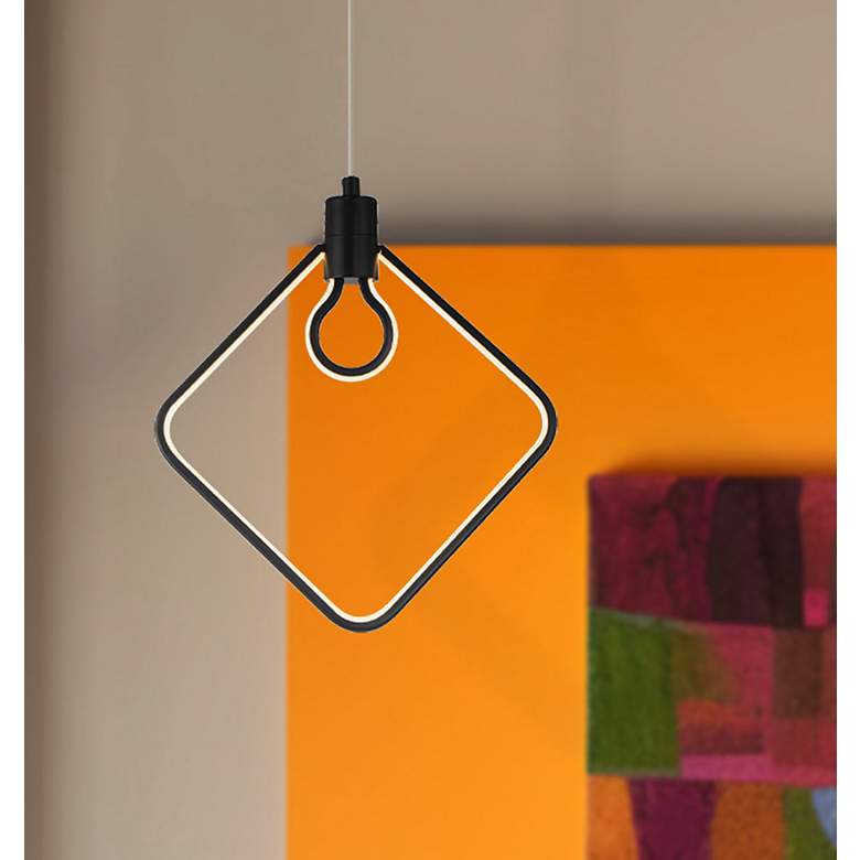 Image 3 George Kovacs Edison's Outline LED 11.5-inch Black Pendant more views