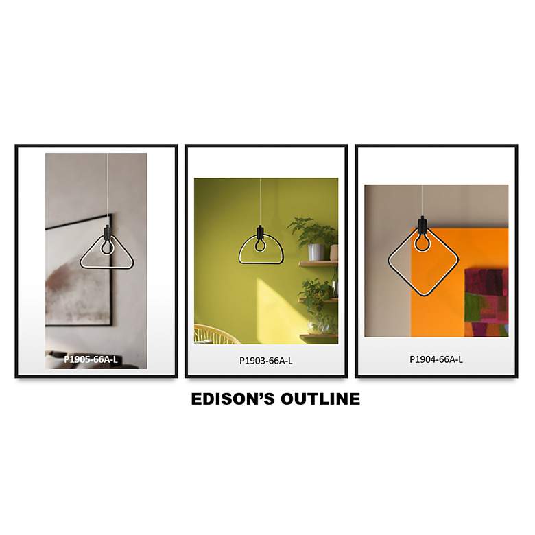 Image 6 George Kovacs Edison's Outline 1-Light LED Black Pendant more views