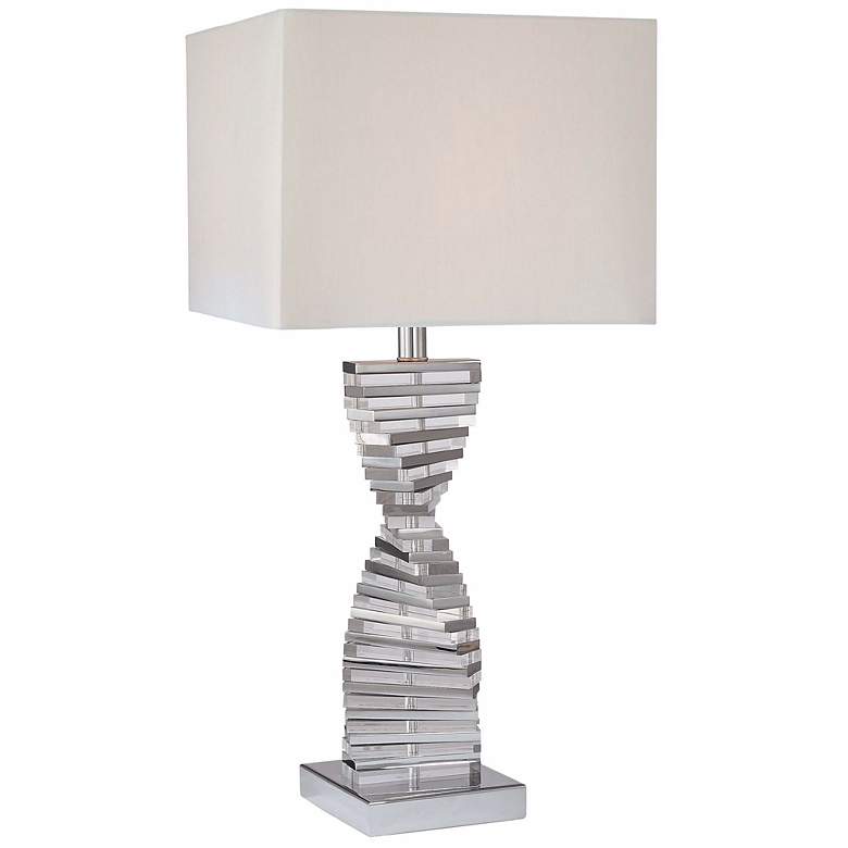 Image 1 George Kovacs Eidolon Glass White Fabric Shade Table Lamp