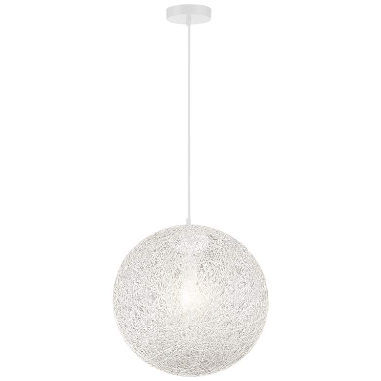 Image 1 George Kovacs Entwined 1-Light White Pendant with White Rattan Shade