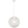 George Kovacs Entwined 1-Light White Pendant with White Rattan Shade