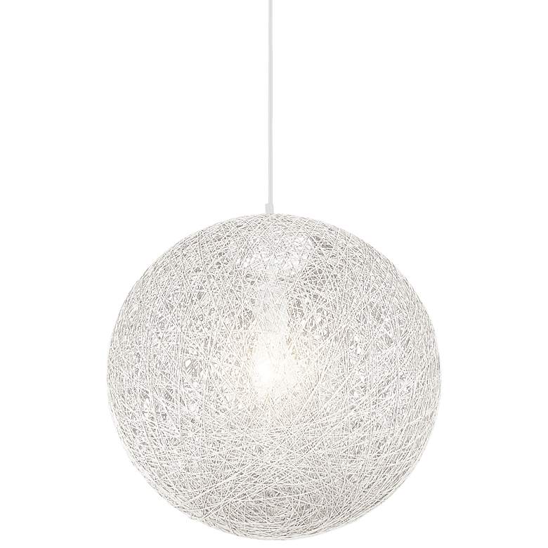 Image 2 George Kovacs Entwined 1-Light White Pendant with White Rattan Shade