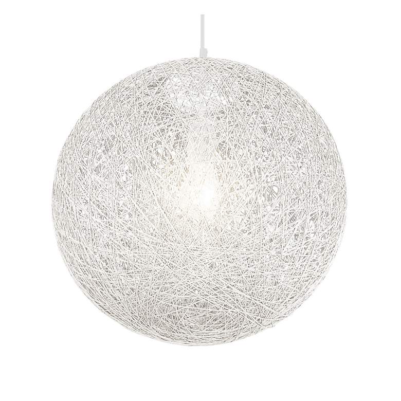 Image 4 George Kovacs Entwined 1-Light White Pendant with White Rattan Shade more views