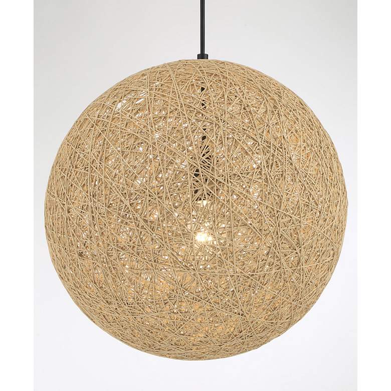Image 4 George Kovacs Entwined 16" Wide Modern Natural Rattan Globe Pendant more views