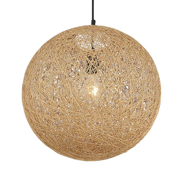 Image 7 George Kovacs Entwined 16" Wide Modern Natural Rattan Globe Pendant more views