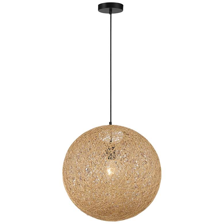 Image 2 George Kovacs Entwined 24" Wide Modern Natural Rattan Globe Pendant