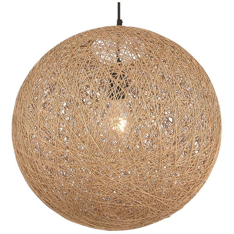 Image 3 George Kovacs Entwined 24" Wide Modern Natural Rattan Globe Pendant more views