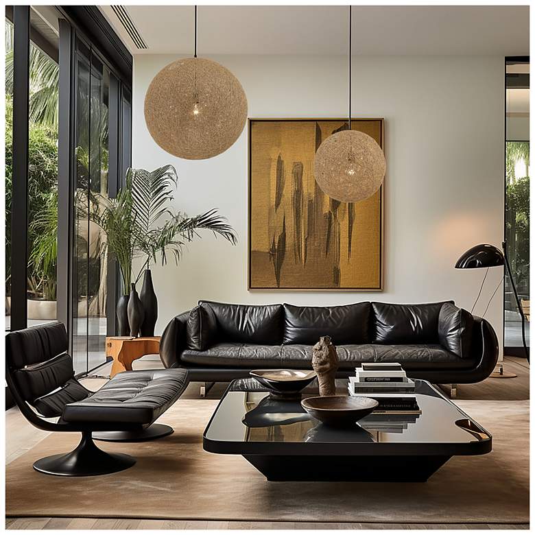Image 6 George Kovacs Entwined 24" Wide Modern Natural Rattan Globe Pendant more views