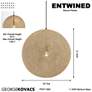 George Kovacs Entwined 24" Wide Modern Natural Rattan Globe Pendant