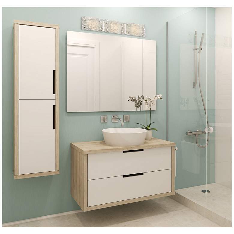 Image 2 George Kovacs Forest Ice 29" Wide Chrome 3-Light LED Bath Light more views