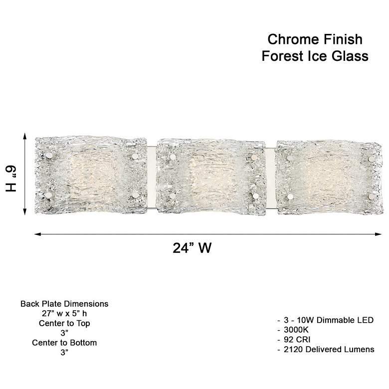 Image 6 George Kovacs Forest Ice 29" Wide Chrome 3-Light LED Bath Light more views
