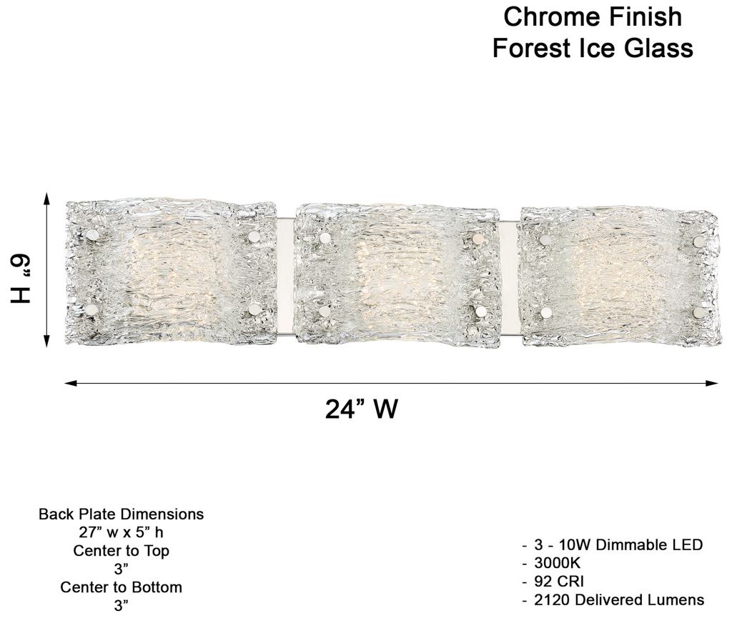 Image 6 George Kovacs Forest Ice LED 3-Light Chrome Vanity Light more views