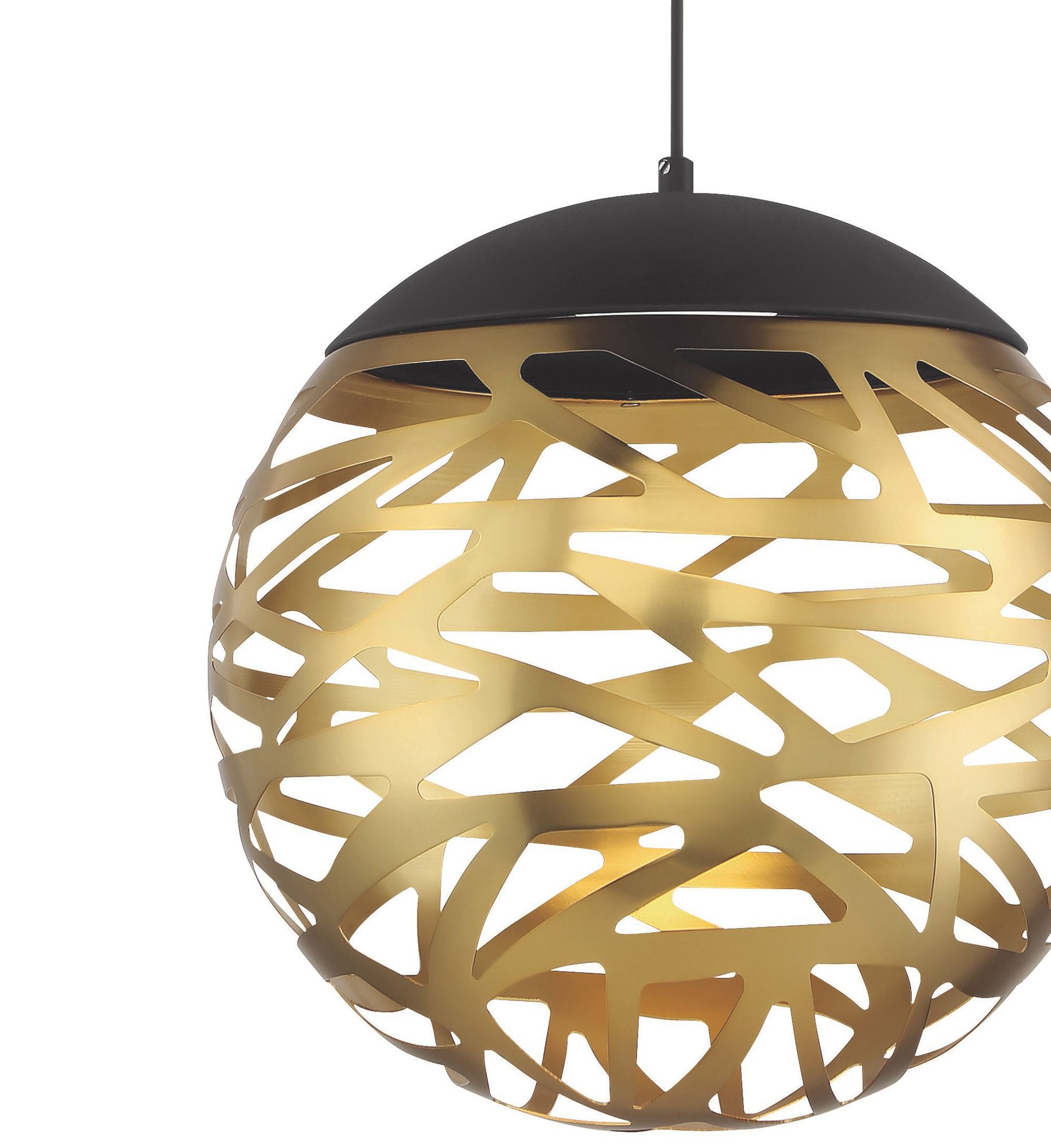 Image 4 George Kovacs Golden Eclipse 1-Light LED Coal and Honey Gold Pendant more views