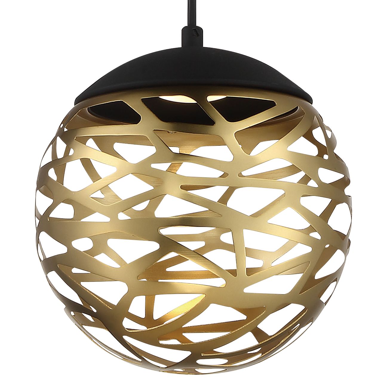 Image 2 George Kovacs Golden Eclipse LED Coal Black and Honey Gold Mini Pendant more views