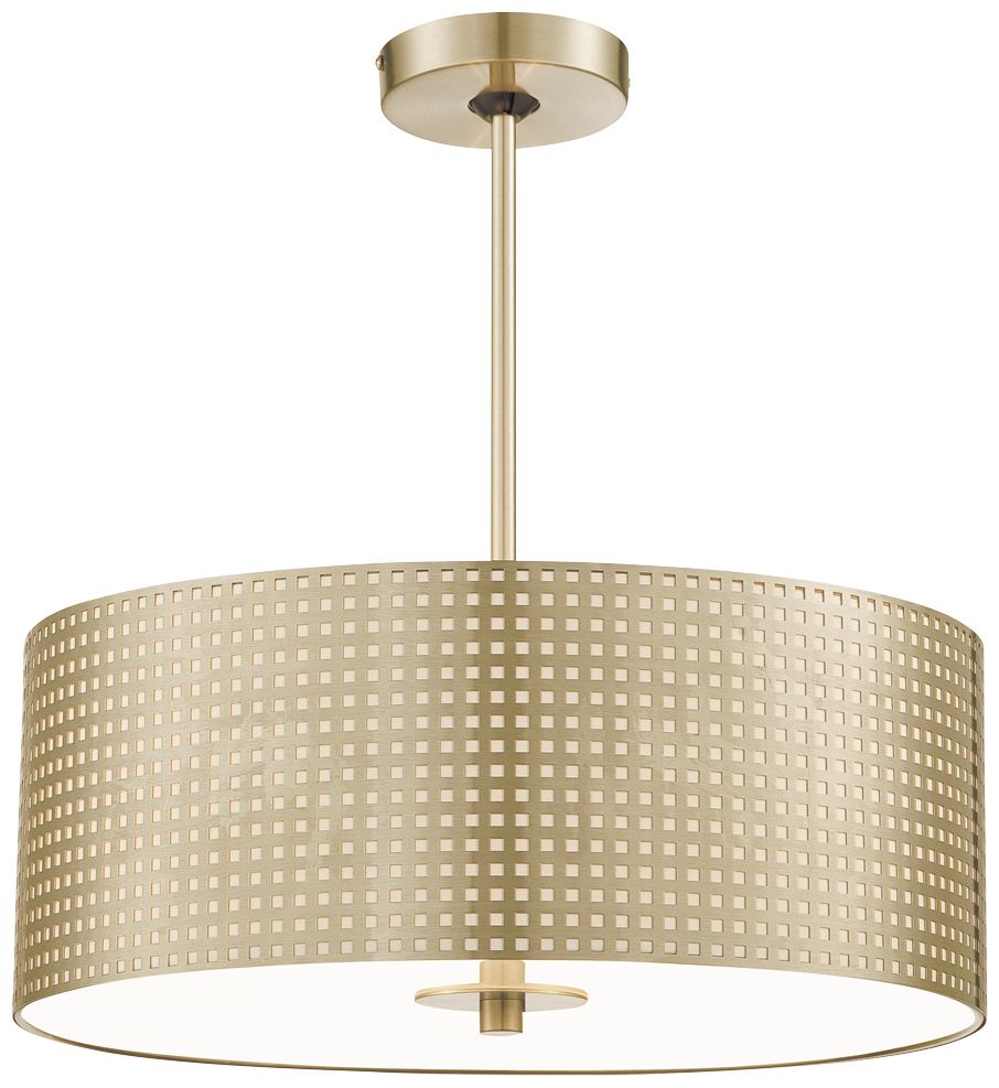 Image George Kovacs Grid 18" Wide Soft Brass Pendant Light