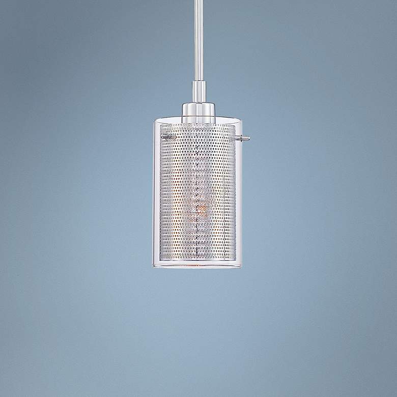 Image 1 George Kovacs Grid II 10" High Chrome Mini Pendant
