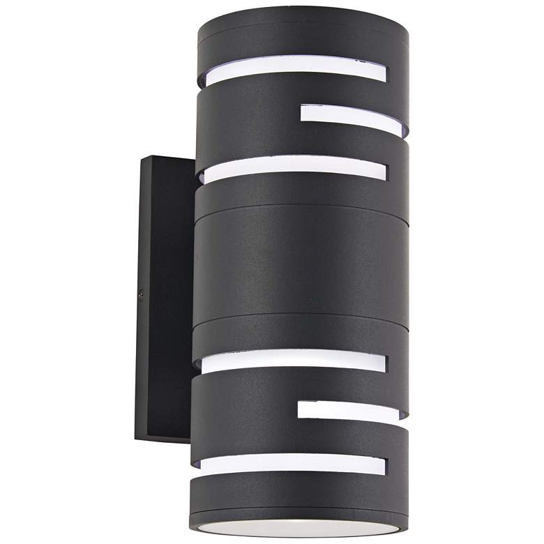Image 1 George Kovacs Groovin 12" High Black LED Outdoor Wall Light