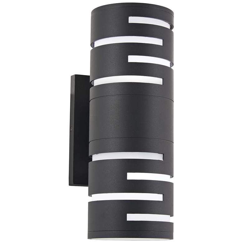 Image 1 George Kovacs Groovin 14" High Black LED Outdoor Wall Light