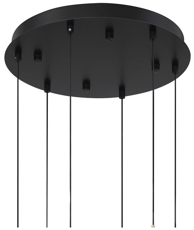 Image 3 George Kovacs Halo 17" Wide LED Coal Brushed Gold Multi-Light Pendant more views