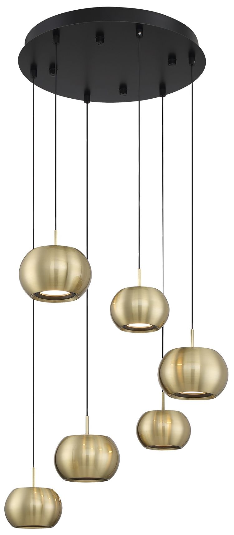 Image 4 George Kovacs Halo 17" Wide LED Coal Brushed Gold Multi-Light Pendant more views