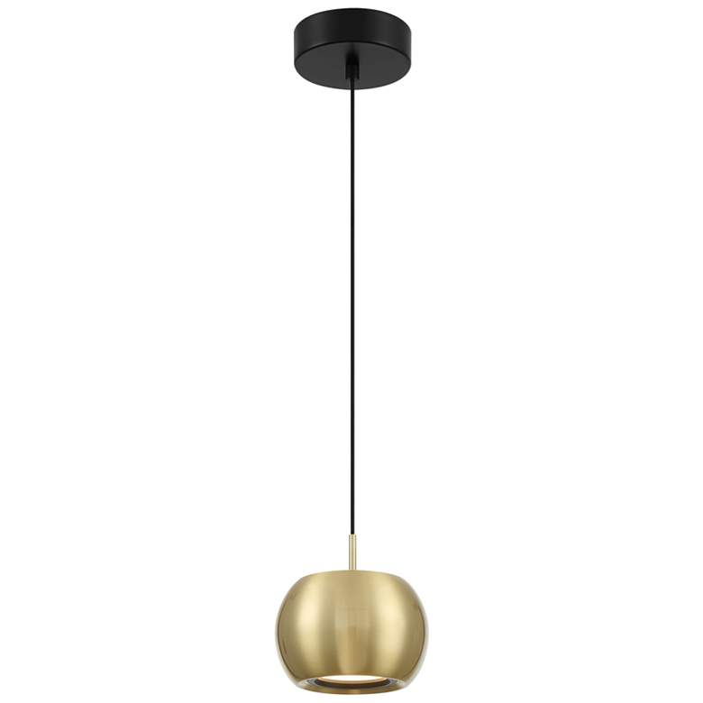 Image 1 George Kovacs Halo LED Coal and Brushed Gold Mini-Pendant