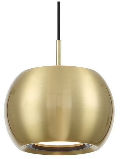 Image 2 George Kovacs Halo LED Coal and Brushed Gold Mini-Pendant more views