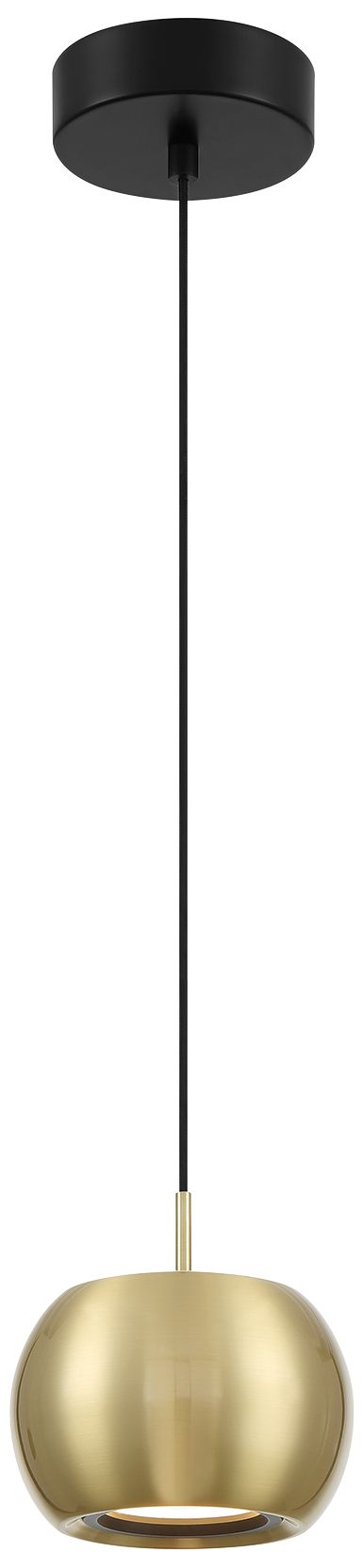 Image 4 George Kovacs Halo LED Coal and Brushed Gold Mini-Pendant more views