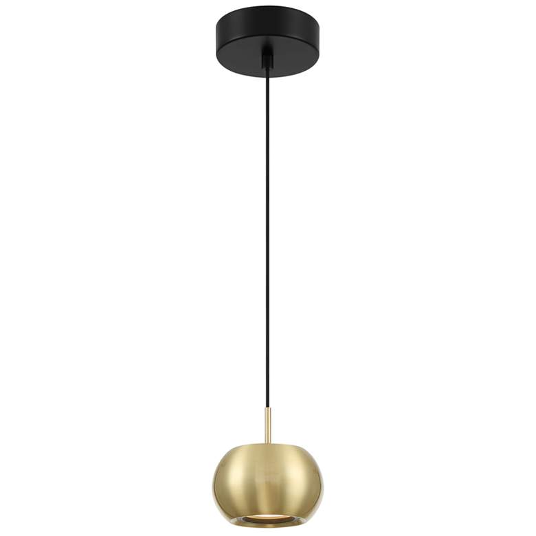 Image 1 George Kovacs Halo LED Coal and Brushed Gold Mini-Pendant