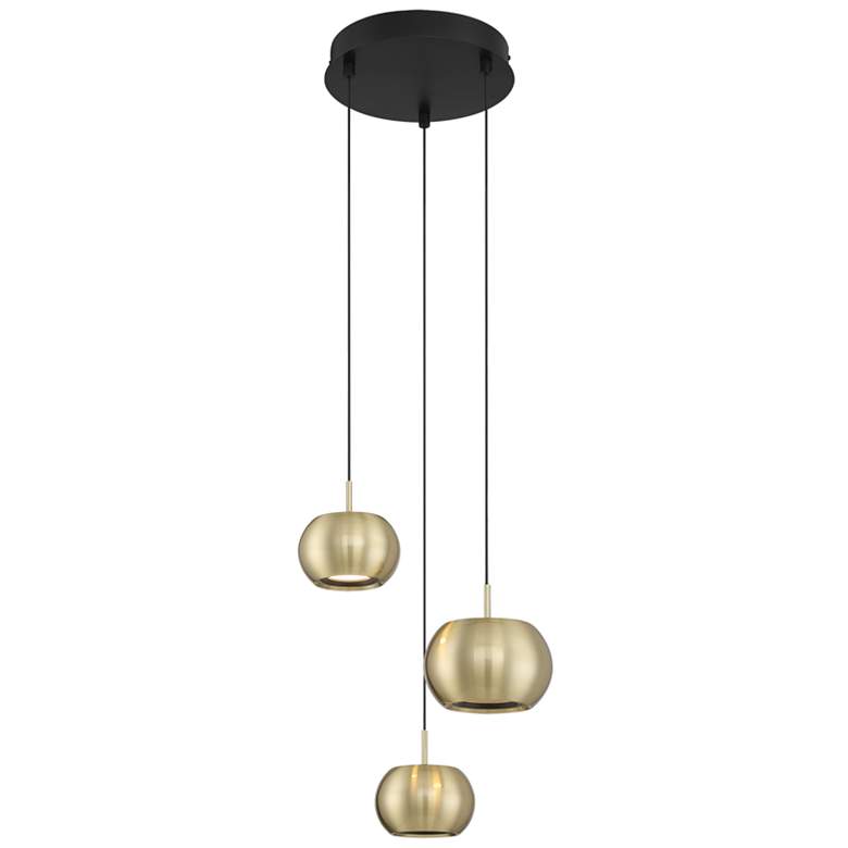 Image 1 George Kovacs Halo LED Coal and Brushed Gold Mini Pendant