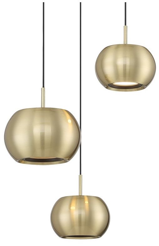 Image 2 George Kovacs Halo LED Coal and Brushed Gold Mini Pendant more views