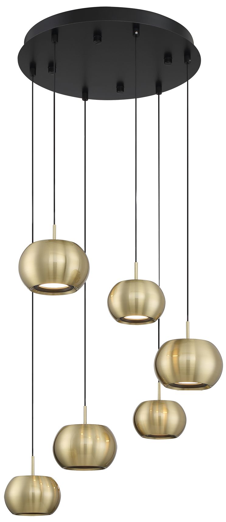 George Kovacs Halo LED Coal and Brushed Gold Pendant