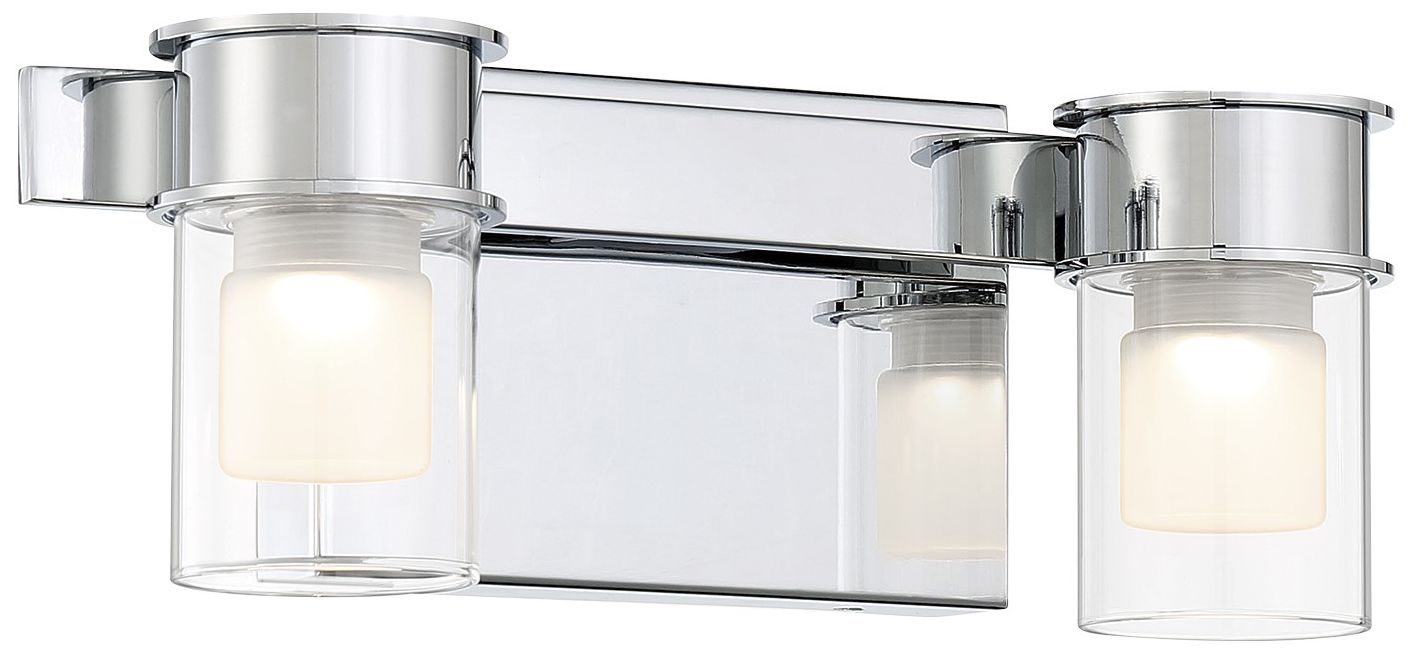 George Kovacs Herald Square LED 13-in Chrome Vanity Light with Glass Shade