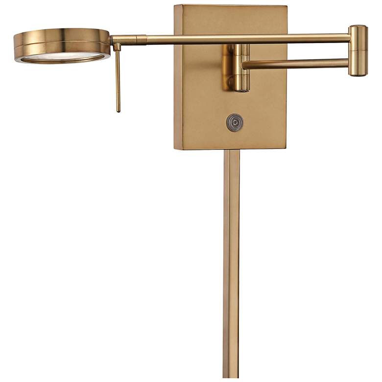 Image 2 George Kovacs Honey Gold LED Swing Arm Plug-In Modern Wall Lamp