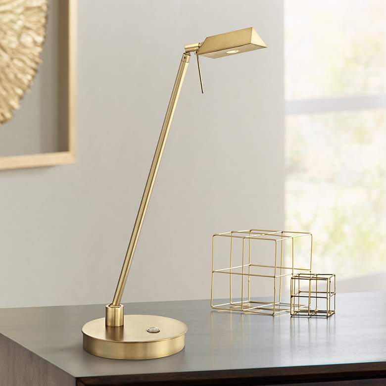 Image 1 George Kovacs Honey Gold Tented LED Desk Lamp