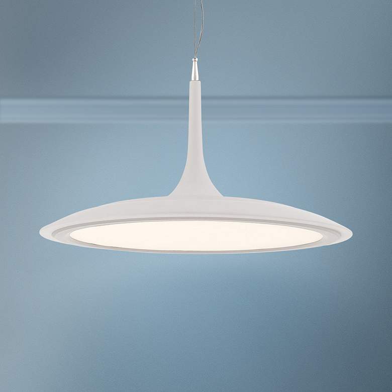 Image 1 George Kovacs Hover 19" Wide Matte White LED Pendant Light