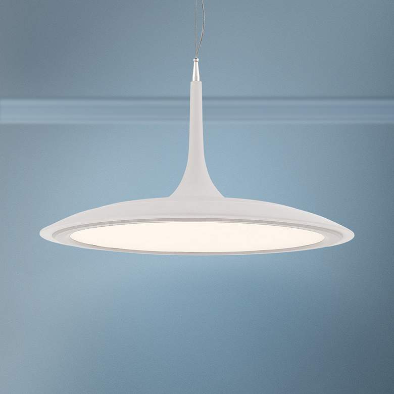 Image 1 George Kovacs Hover 19 inch Wide Matte White LED Pendant Light