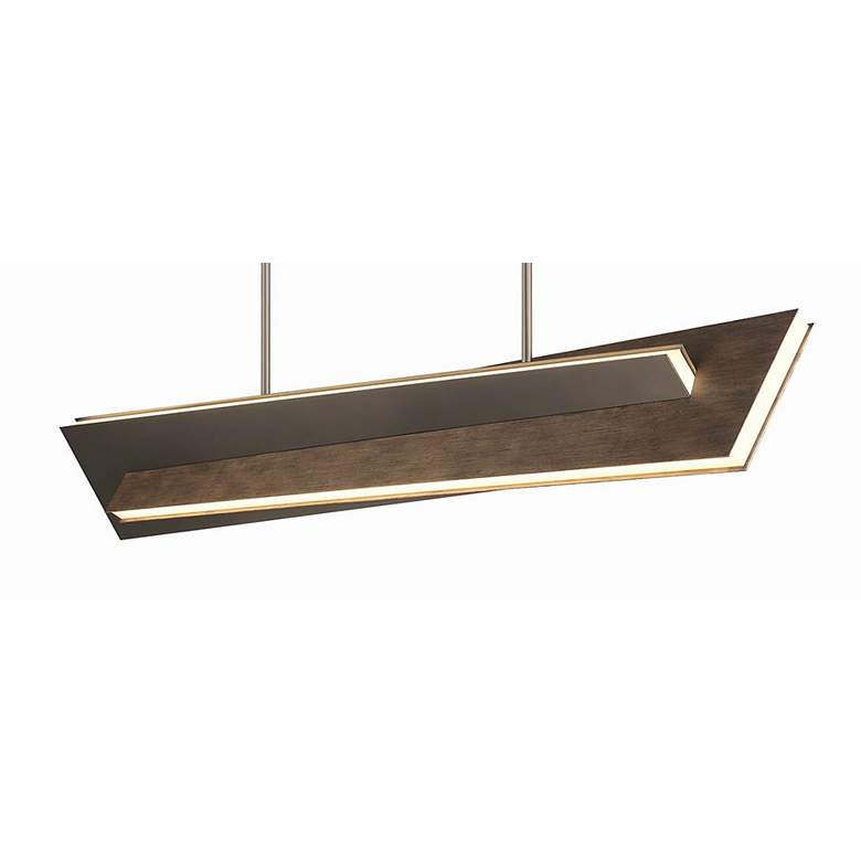 Image 2 George Kovacs Intersezioni LED 1-Light Iron and Walnut Island Chandelier more views