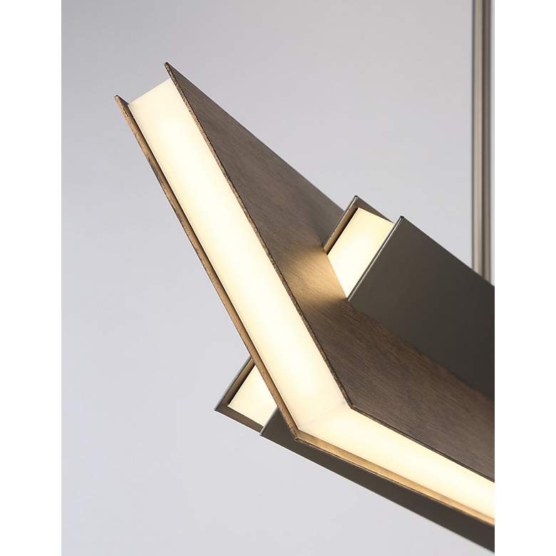 Image 4 George Kovacs Intersezioni LED 1-Light Iron and Walnut Island Chandelier more views